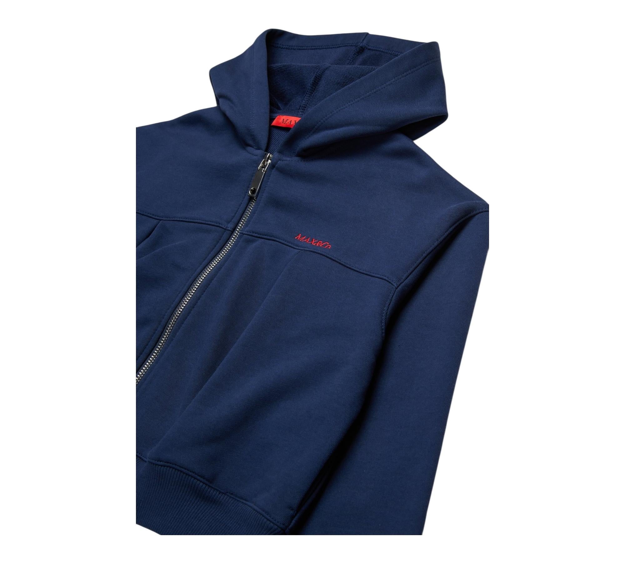 Max&Co. Felpa con Zip E Cappuccio Tinta Unita per Bambina MX01156 BLU MAX&Co. 