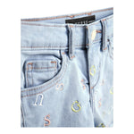 Guess Short In Denim Tinta Unita con Ricami Logo per Neonata K3GD16D4CA0 AZZURRO GUESS 