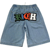 John Richmond Bermuda In Denim Tinta Unita con Elastico In Vita per Bambino RBP26062BE AZZURRO JOHN RICHMOND 