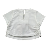 M+E' T-Shirt Girocollo Tinta Unita con Stampa per Bambina UE1858 BIANCO M+E' 