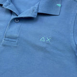 Sun68 Polo Mezza Manica Tinta Unita con Logo per Bambino CPA35301 AZZURRO SUN68 