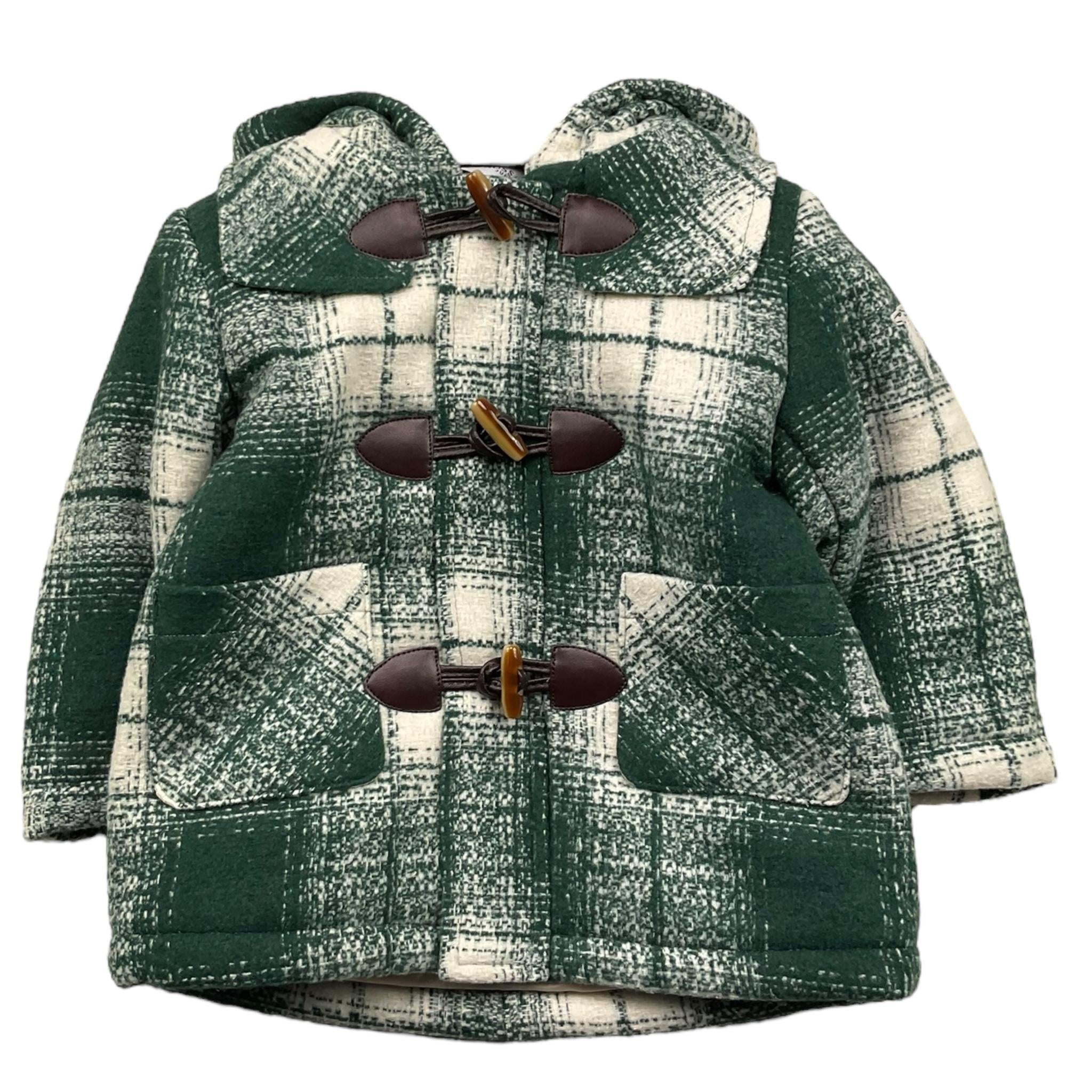 TRUSSARDI cappotto bicolore con fantasia a quadri Bianco/verde per Neonato TIA25132GB BIANCO/VERDE TRUSSARDI 