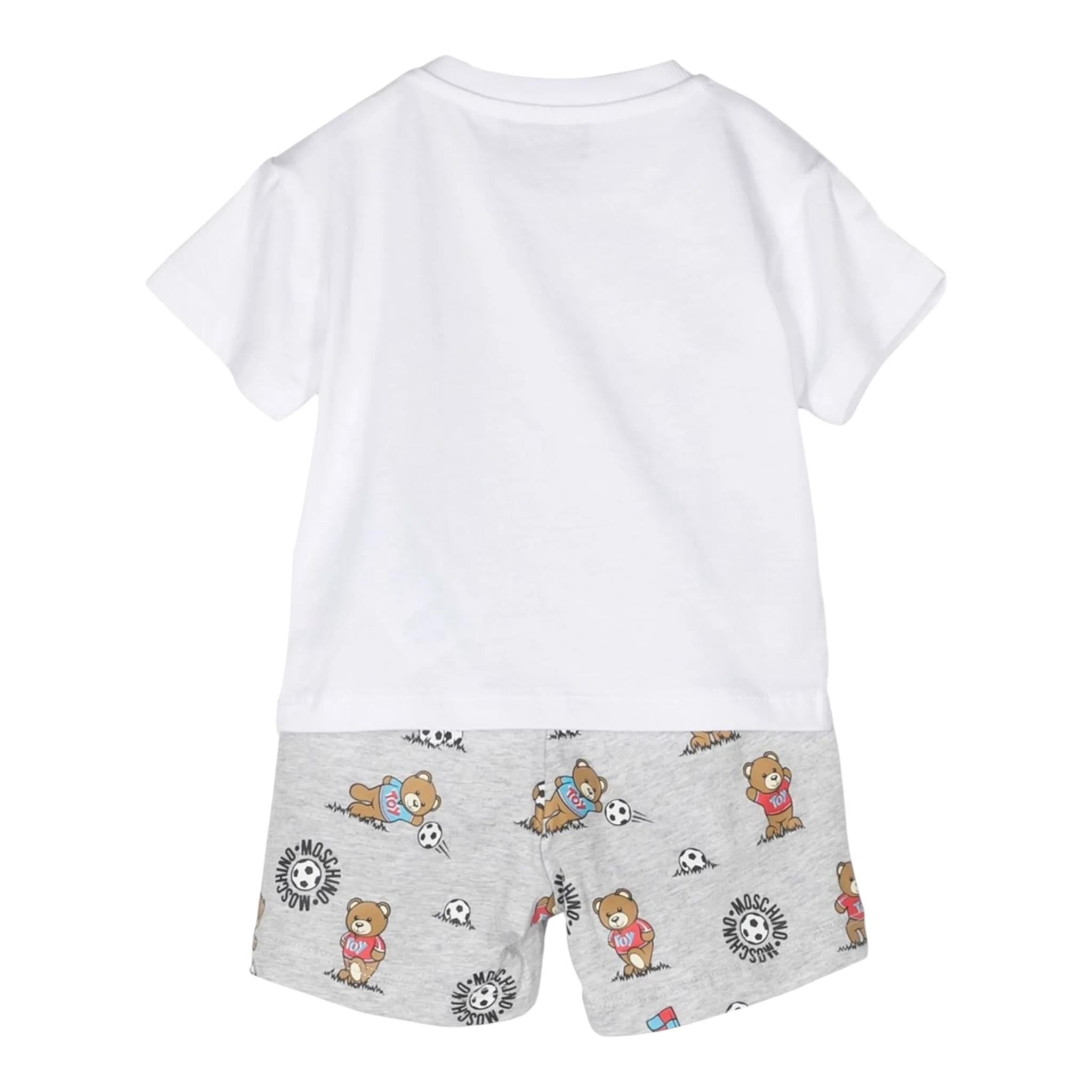 Moschino Completo 2 Pezzi T-Shirt-Bermuda Bianco/Grigio per Neonato COMPLMOS BIANCO/GRIGIO MOSCHINO 
