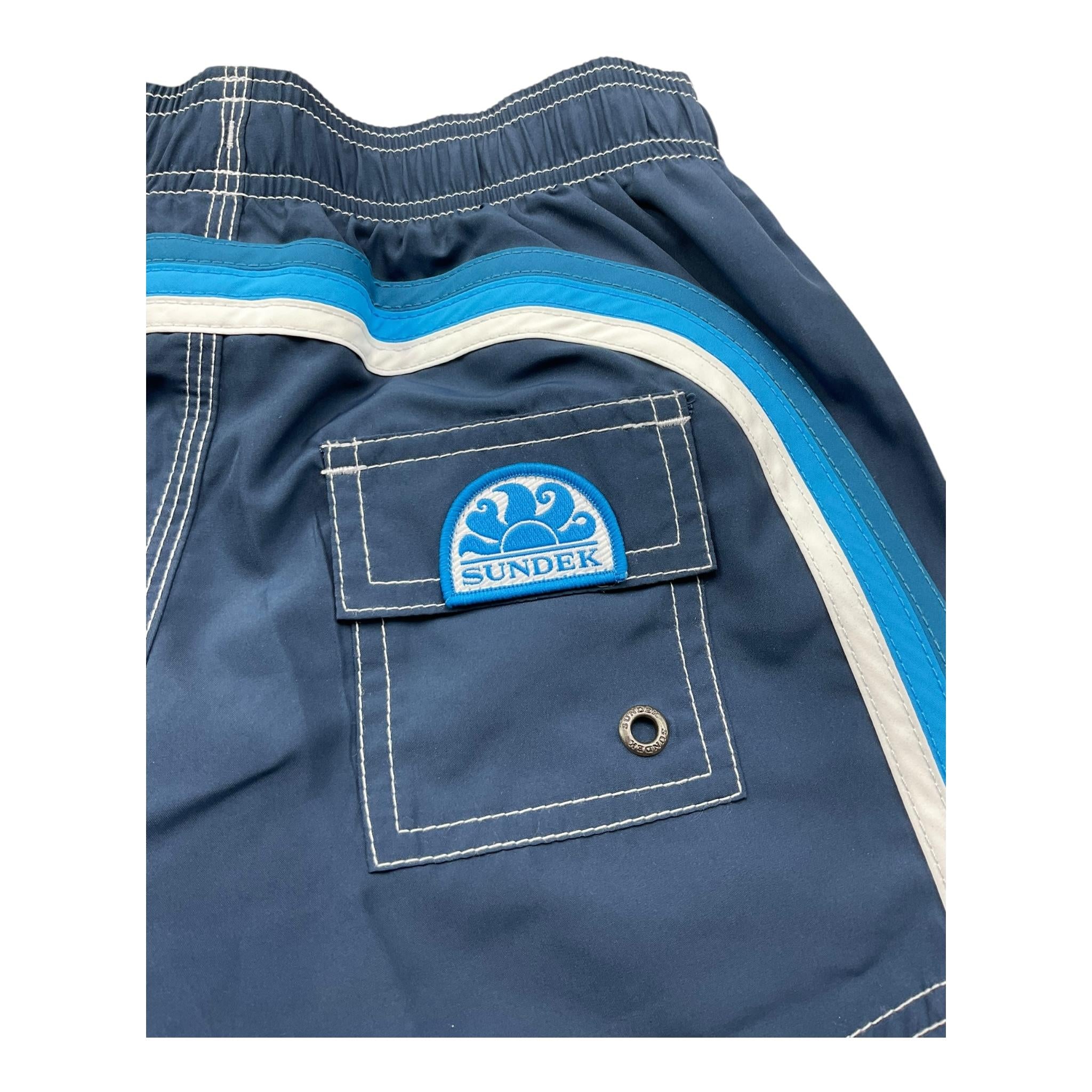 Sundek Costume Tinta Unita con Logo per Bambino B504BDRT300 BLU SUNDEK 