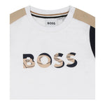 Boss Completo 2 Pezzi T-Shirt-Bermuda per Neonato J52120 BIANCO/BEIGE BOSS 