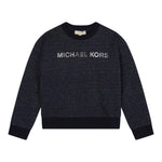 MICHAEL KORS felpa girocollo tinta unita con stampa Blu per Bambina R30149 BLU MICHAEL KORS 