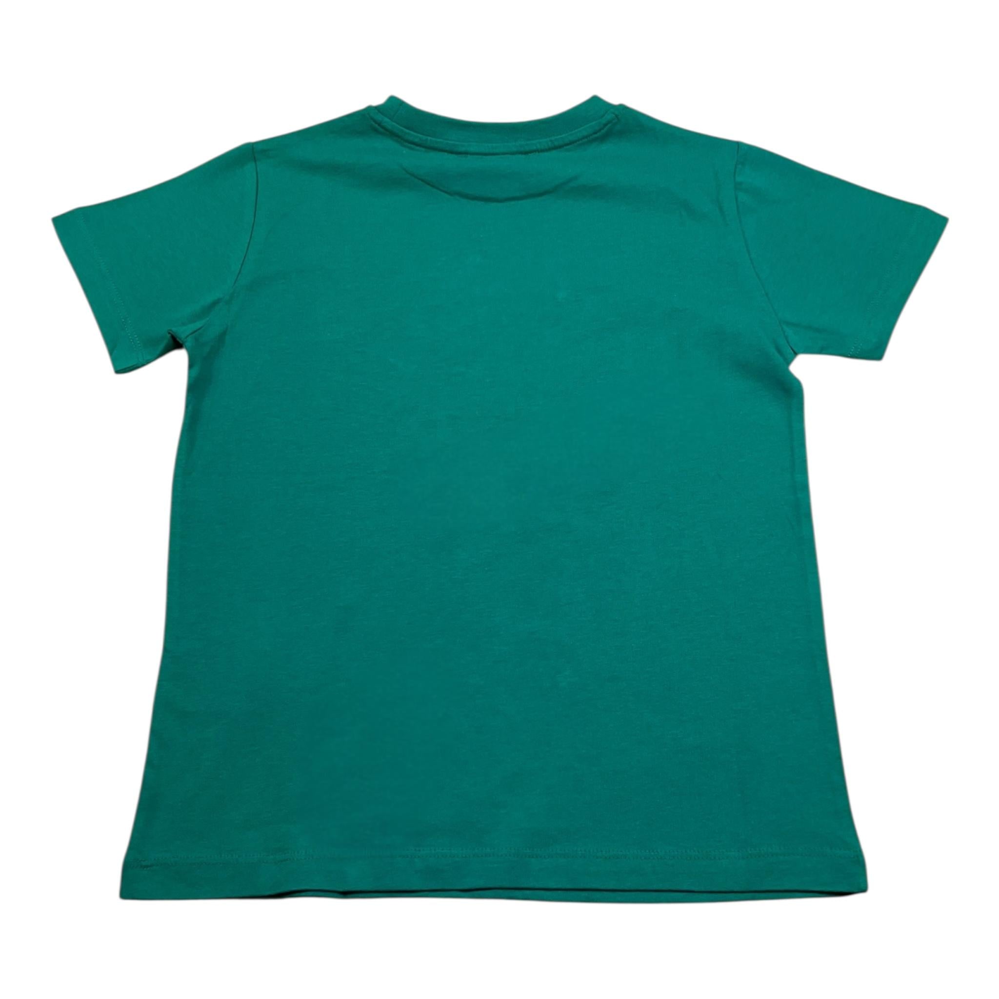 Cesare Paciotti T-Shirt Girocollo Tinta Unita con Stampa per Bambino TSP5165J VERDE CESARE PACIOTTI 