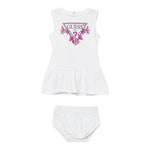 Guess Abito Giromanica Tinta Unita con Culotte per Neonata A4GK18KA6W4 BIANCO GUESS 