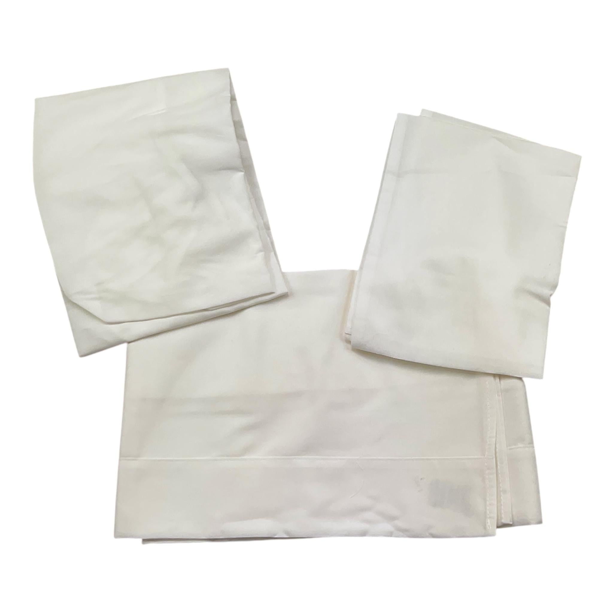 Barcellino Set Lenzuola 3 Pezzi Tinta Unita con Stampa per Neonata BO11733 BIANCO BARCELLINO 