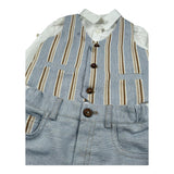 Barcellino Complet 4 Pezzi Camcia-Bermuda-Gilet-Papillon per Neonato 120111 AZZURRO BARCELLINO 