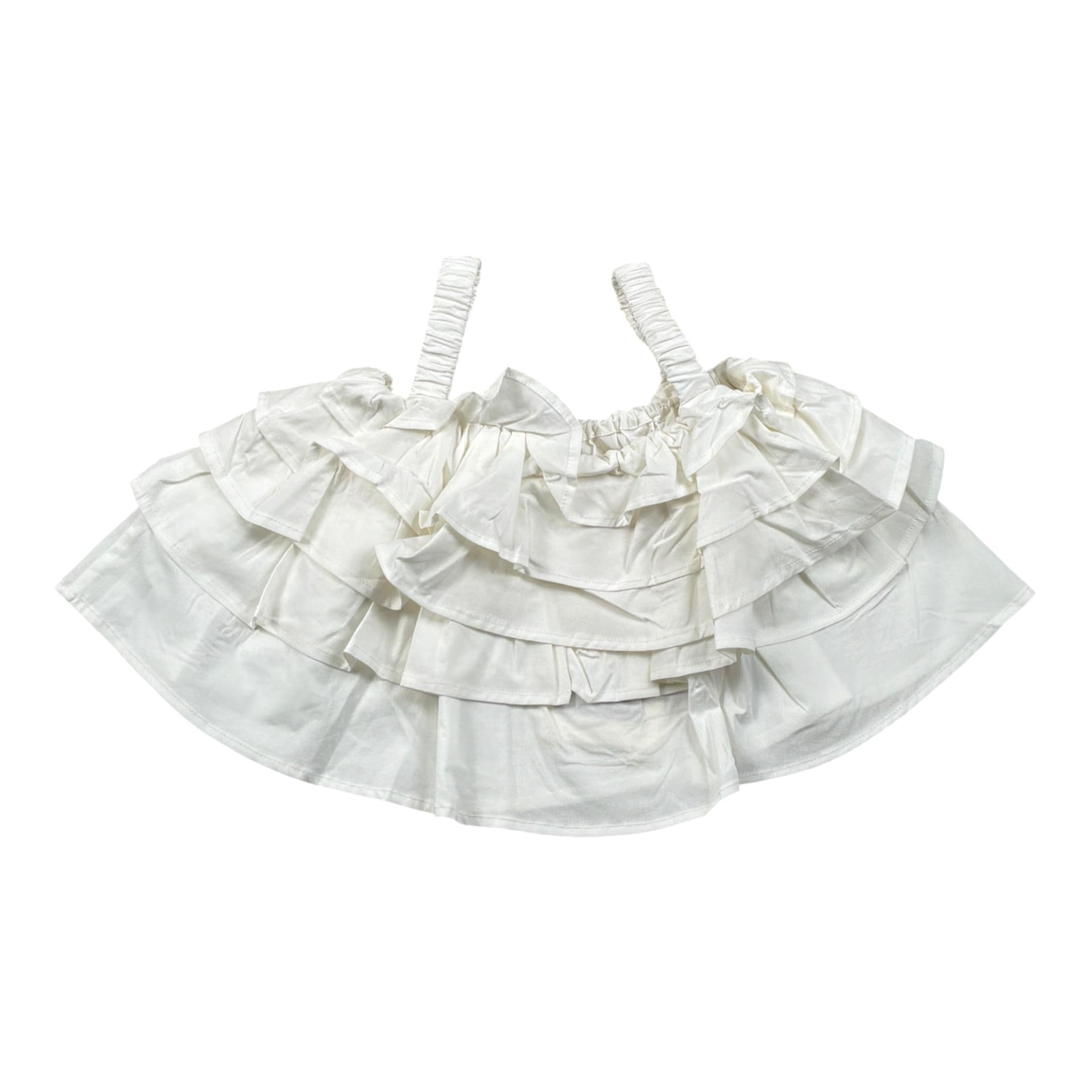 Vicolo Top tinta unita con Rouches Bianco per Bambina 3146C0874 BIANCO VICOLO 