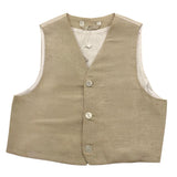Amaya Gilet Tinta Unita con Fantasia A Righe per Bambino 593560 BEIGE AMAYA 