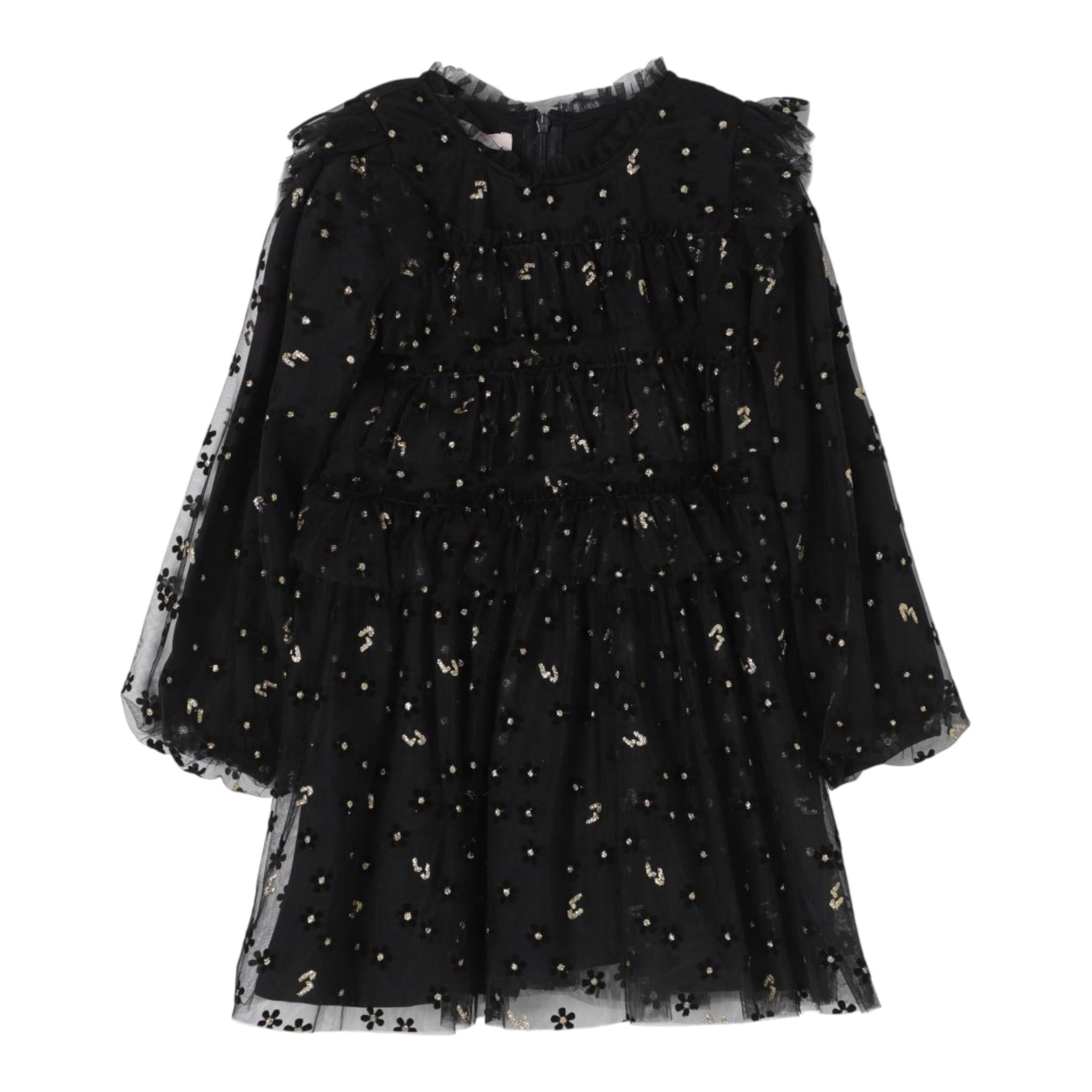 LIU JO abito manica lunga tinta unita in tulle Nero per Bambina KF4102X NERO LIU JO 