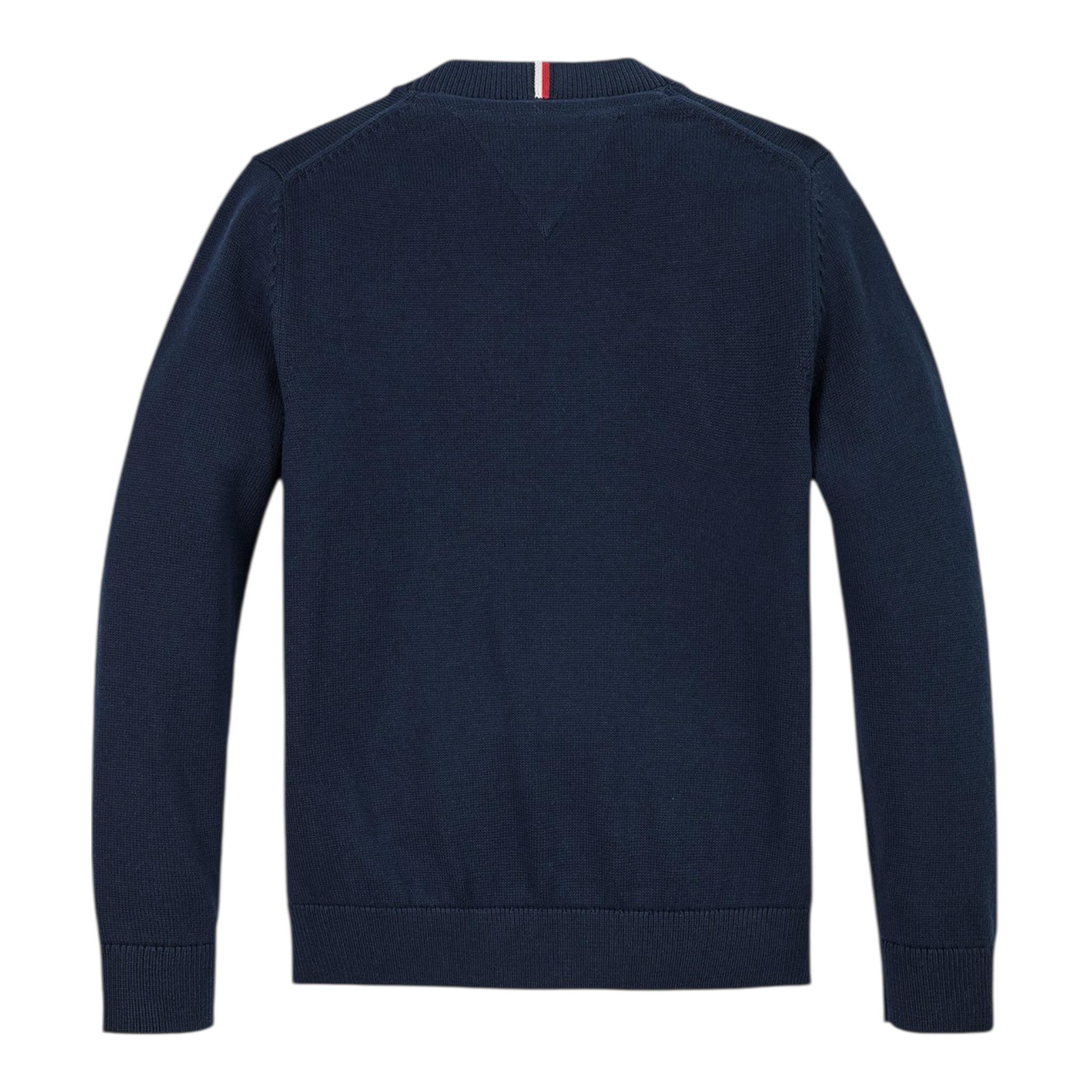 Tommy Hilfiger Maglia Girocollo Tinta Unita con Stampa per Bambino KB0KB09344 BLU TOMMY HILFIGER 