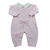 Nanan Tutina Manica Lunga Tinta Unita con Ricami per Neonata E2440201R ROSA NANAN 