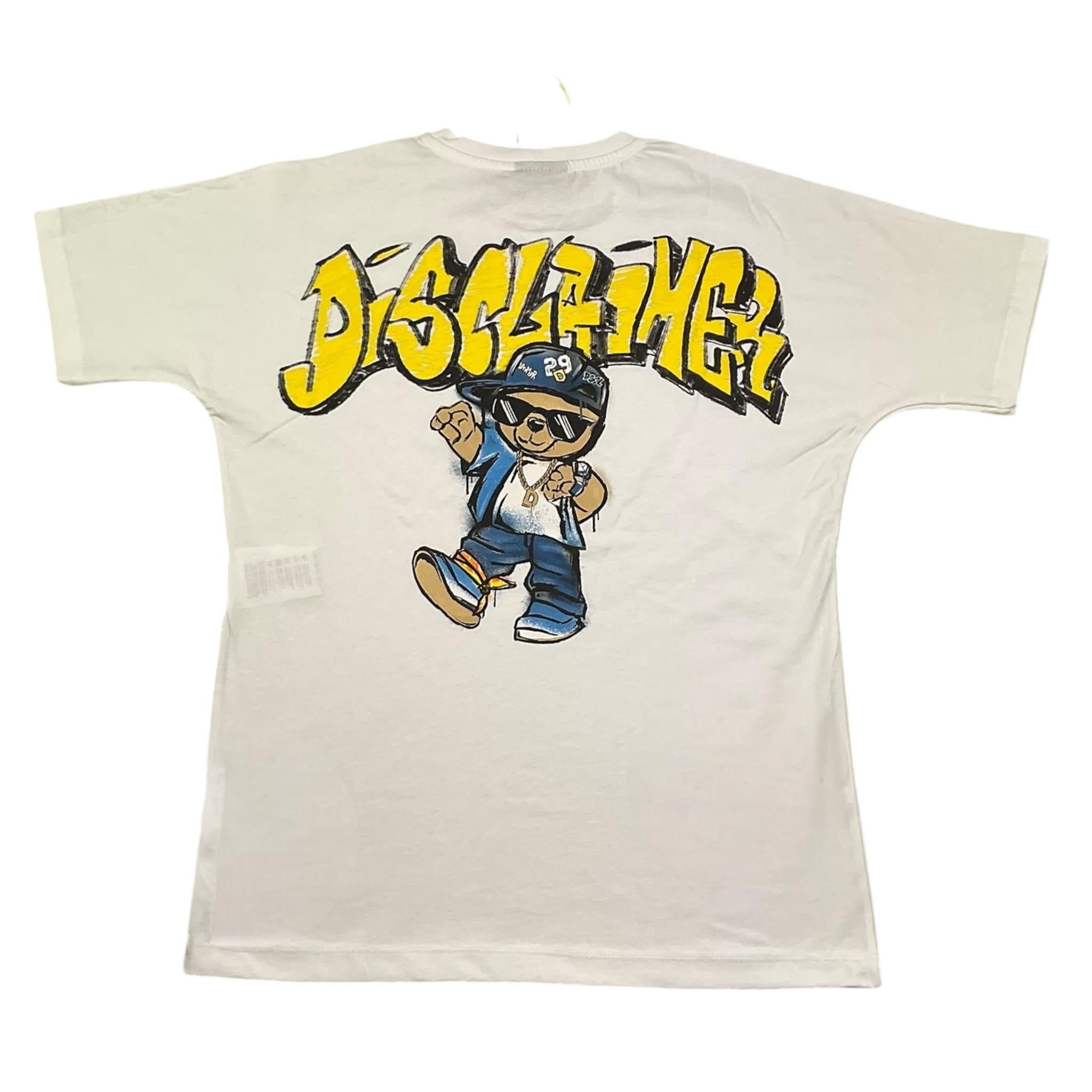 Disclaimer T-Shirt Girocollo Tinta Unita con Stampa per Bambino 25EDK58437 BIANCO DISCLAIMER 