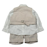Les Gamins Completo 3 Pezzi Gilet-Camicia-Bermuda per Neonato LGM40291 BEIGE LES GAMINS 