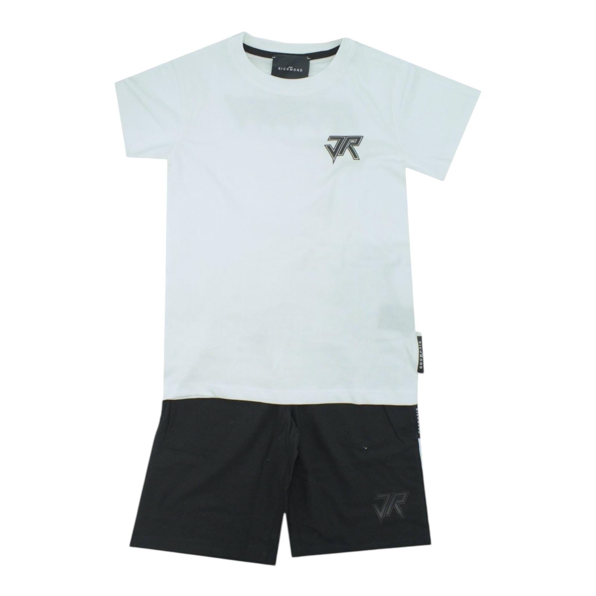 John Richmond Completo 2 Pezzi T-Shirt-Bermuda Tinta Unita per Neonato RBP25134CJX BIANCO/NERO JOHN RICHMOND 