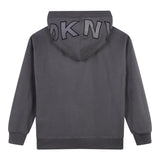 DKNY felpa chiusa con cappuccio tinta unita Grigio per Bambino D60207 GRIGIO DKNY 