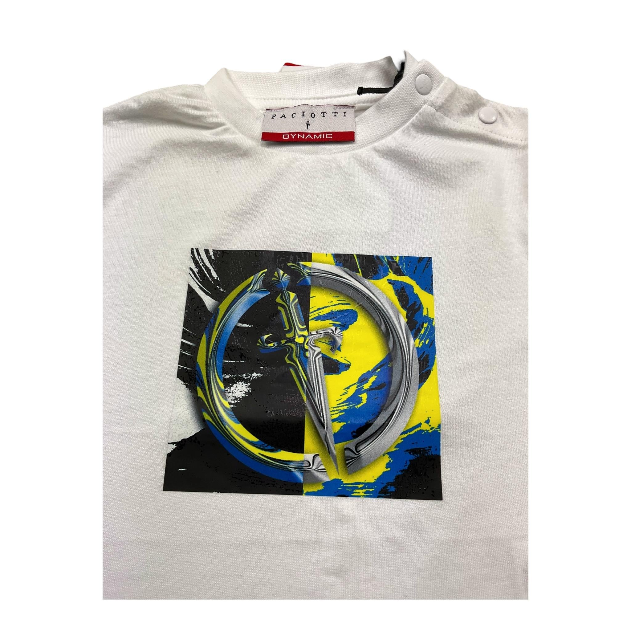 Cesare Paciotti T-Shirt Girocollo Tinta Unita con Stampa per Neonato TSP5107BX BIANCO CESARE PACIOTTI 