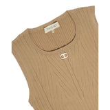 Twinset Canotta Tinta Unita con Logo per Bambina 251GJ3404 BEIGE TWINSET 