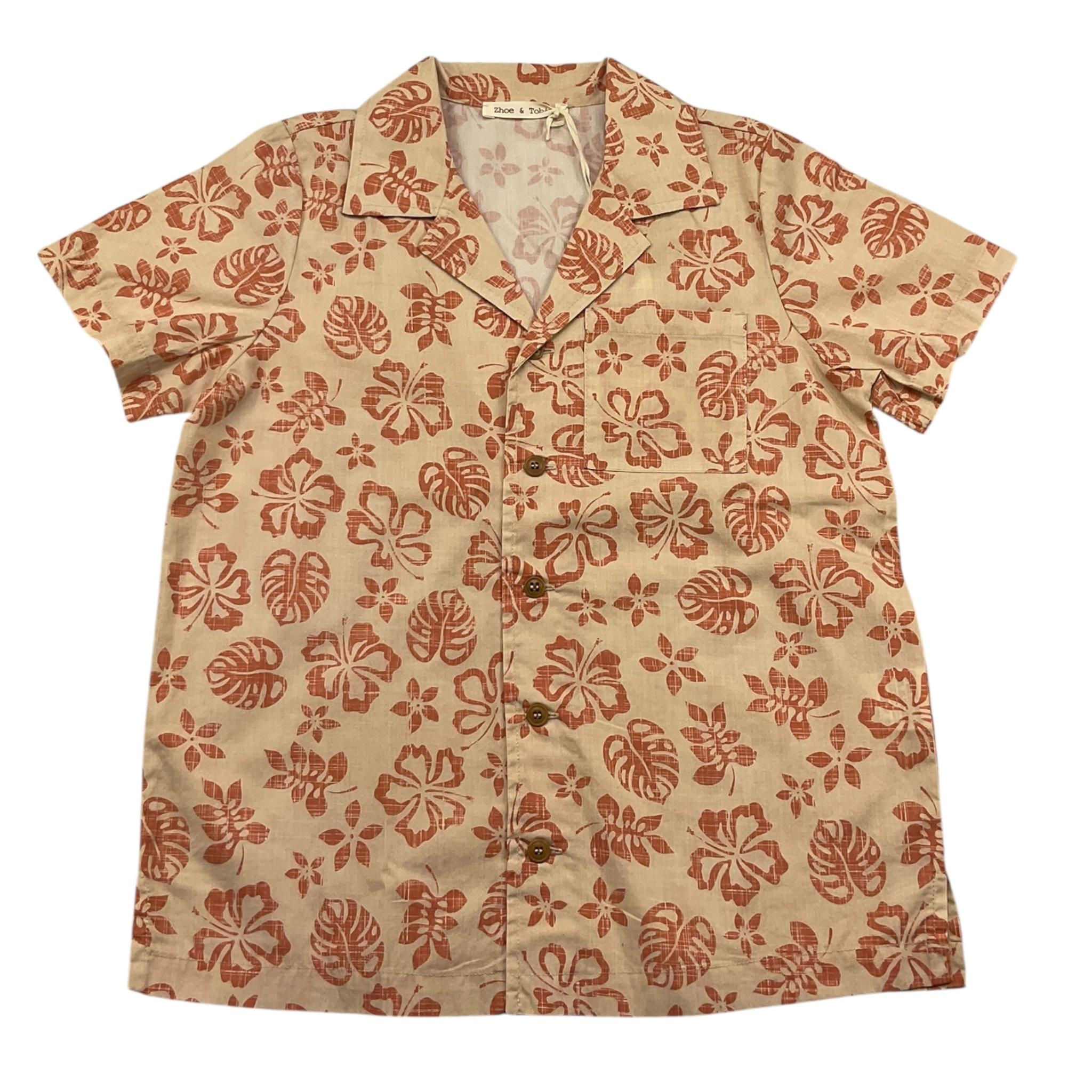 Zhoe & Tobiah Camicia Mezza Manica Tinta Unita Stampa Fantasia per Bambino WI1B BEIGE ZHOE & TOBIAH 