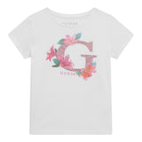Guess T-Shirt Girocollo Tinta Unita con Stampa per Neonata A5GI02K6YW4XX BIANCO GUESS 