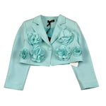 Petit Posh Giacca Crop Tinta Unita con Applicazioni per Bambina GFBS25068GCX VERDE ACQUA PETIT POSH 