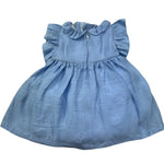 Le Bebe Abito Mezza Manica Tinta Unita con Ricami per Neonata LBG6371 AZZURRO LE BEBE 