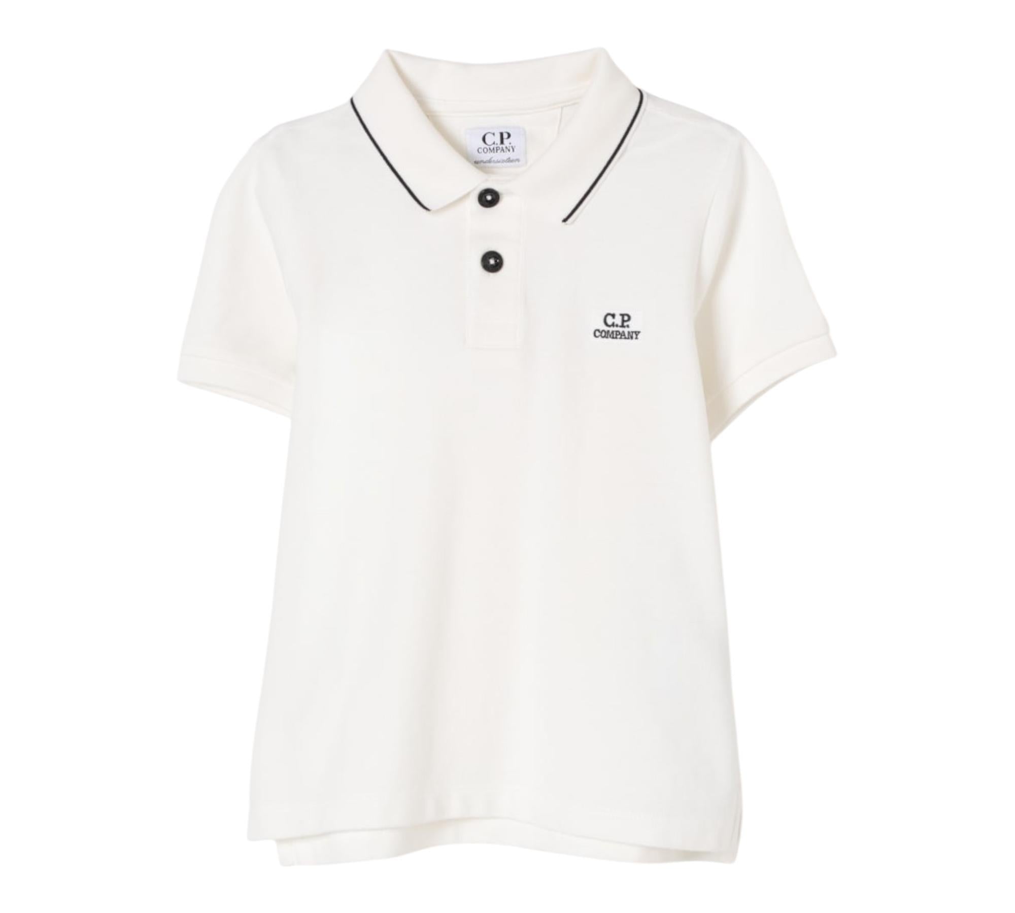 C.P. Company Polo Mezza Manica Tinta Unita per Neonato CNM000N PANNA C.P. COMPANY 