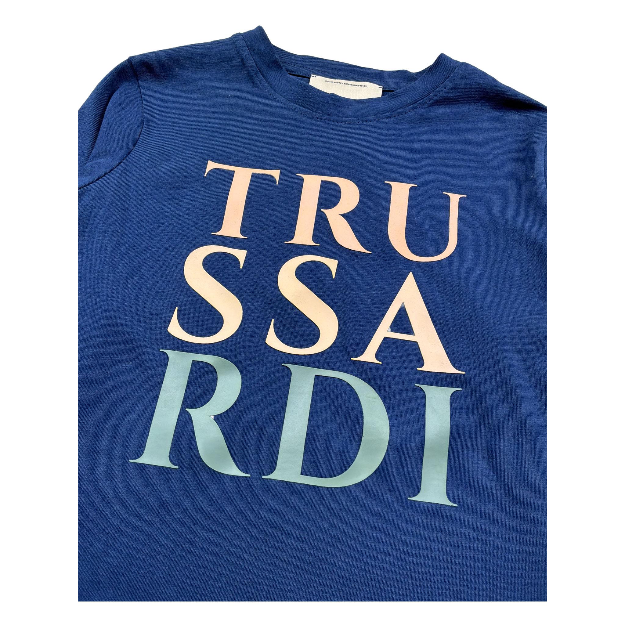 Trussardi Shirt Girocollo Tinta Unita con Logo per Bambino TGP26015TS BLU TRUSSARDI 