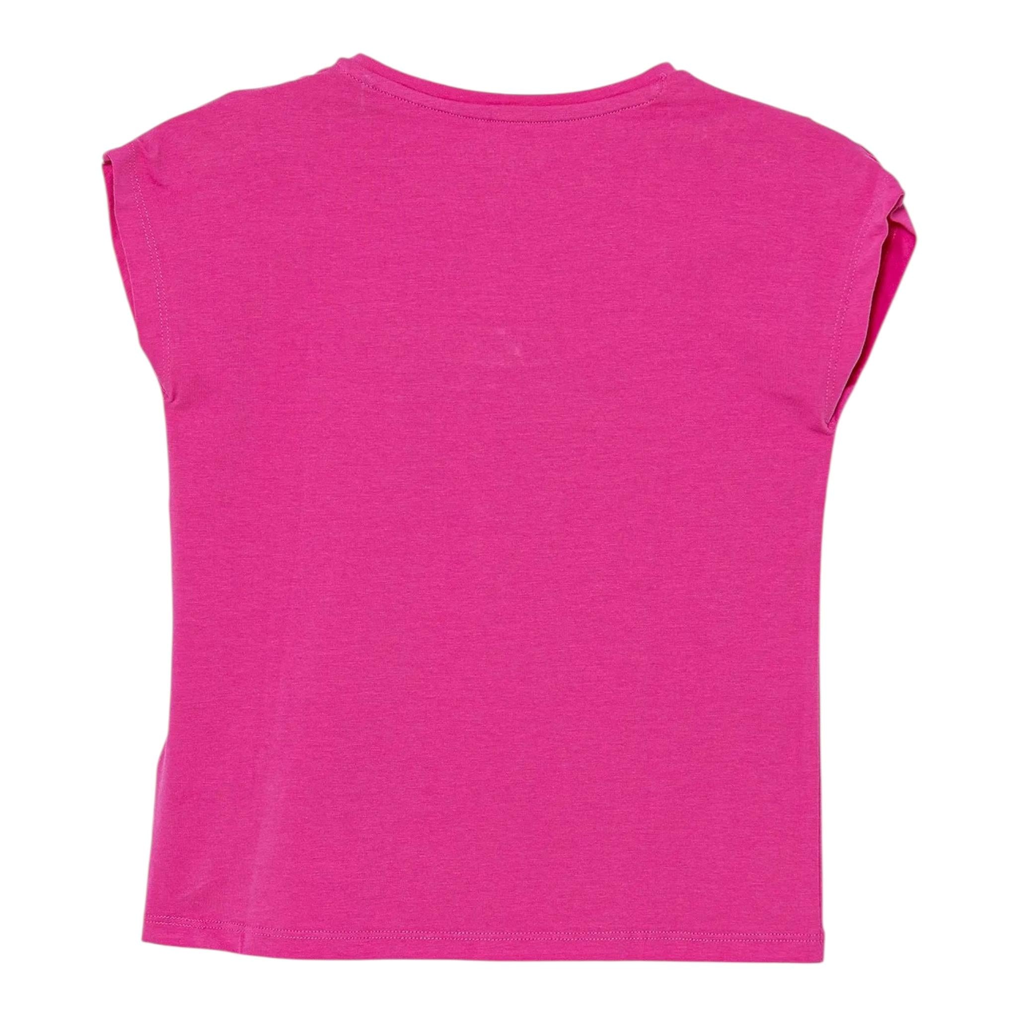 Guess T-Shirt Tinta Unita con Stampa E Paillettes per Neonata K5GI12K6YW4 FUXIA GUESS 