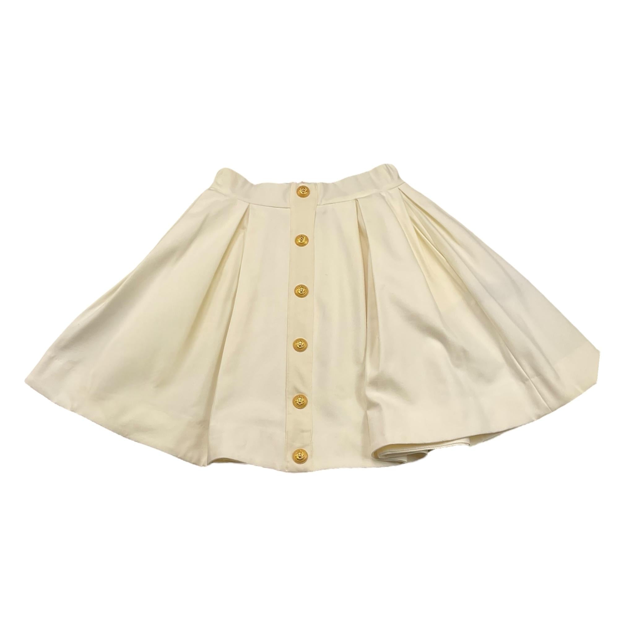 BALMAIN gonna tinta unita con finti bottoni Bianco per Bambina BT7A01J0035 BIANCO BALMAIN 