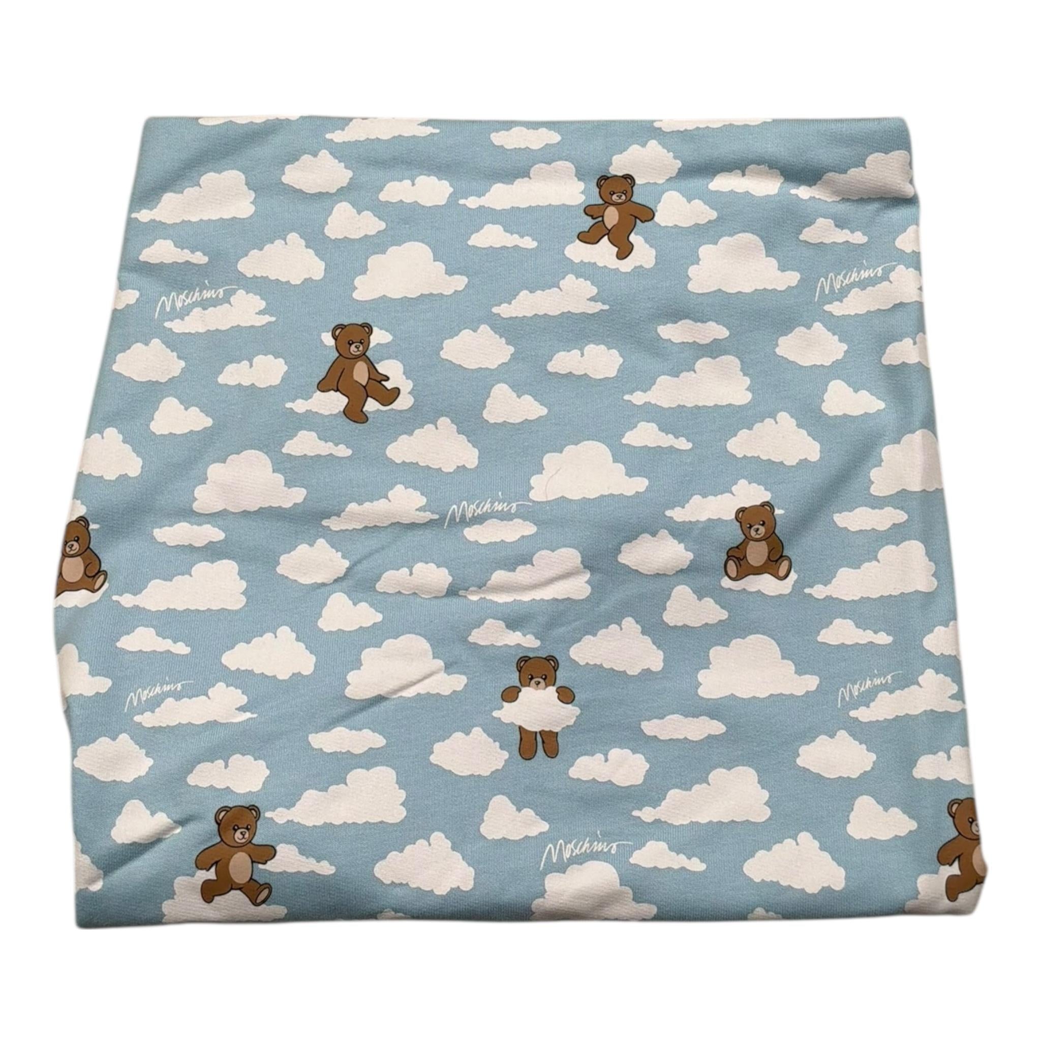 Moschino Coperta Tinta Unita con Stampa per Neonata MRB00F AZZURRO MOSCHINO 