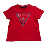 Guess T-Shirt Tinta Unita con Stampa per Neonato N73I55K8HM0 ROSSO GUESS 