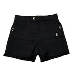 Patrizia Pepe Short In Denim Tinta Unita con Logo per Bambina 7P0377XX NERO PATRIZIA PEPE 