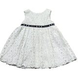 Le Bebe Abito Giromanica Tinta Unita con Ricami per Neonata LBG0695 BIANCO LE BEBE 