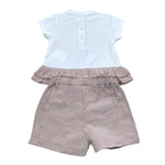 Mini Banda Completo 2 Pezzi T-Shirt-Short per Neonata 3B788 BIANCO MINI BANDA 