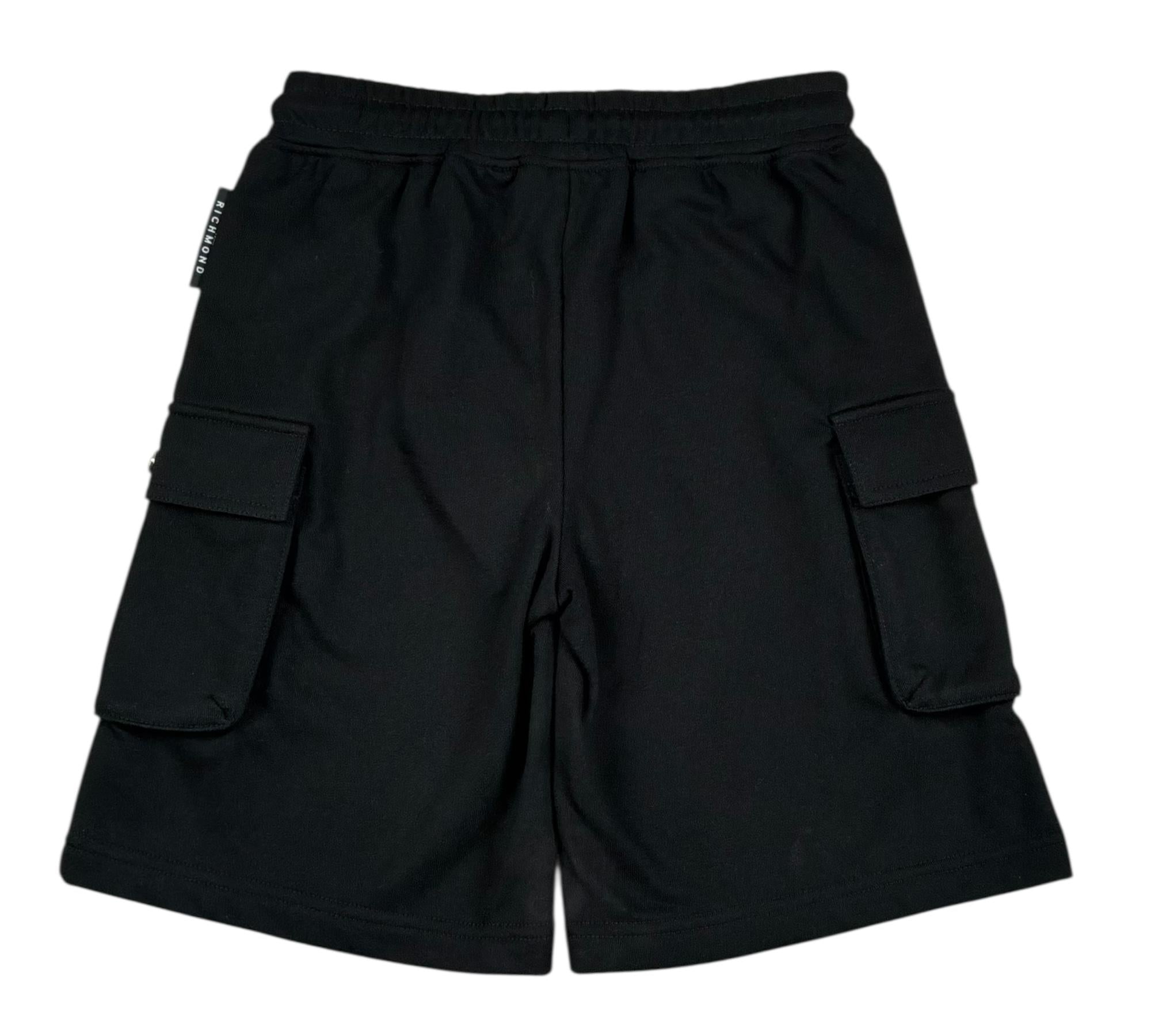 John Richmond Bermuda Tinta Unita con Tasconi per Bambino RBP26060BE NERO JOHN RICHMOND 