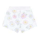 Monnalisa Short Tinta Unita con Stampa Fiori per Neonata 39E407 BIANCO MONNALISA 
