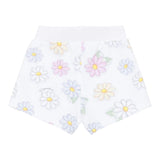 Monnalisa Short Tinta Unita con Stampa Fiori per Neonata 39E407 BIANCO MONNALISA 