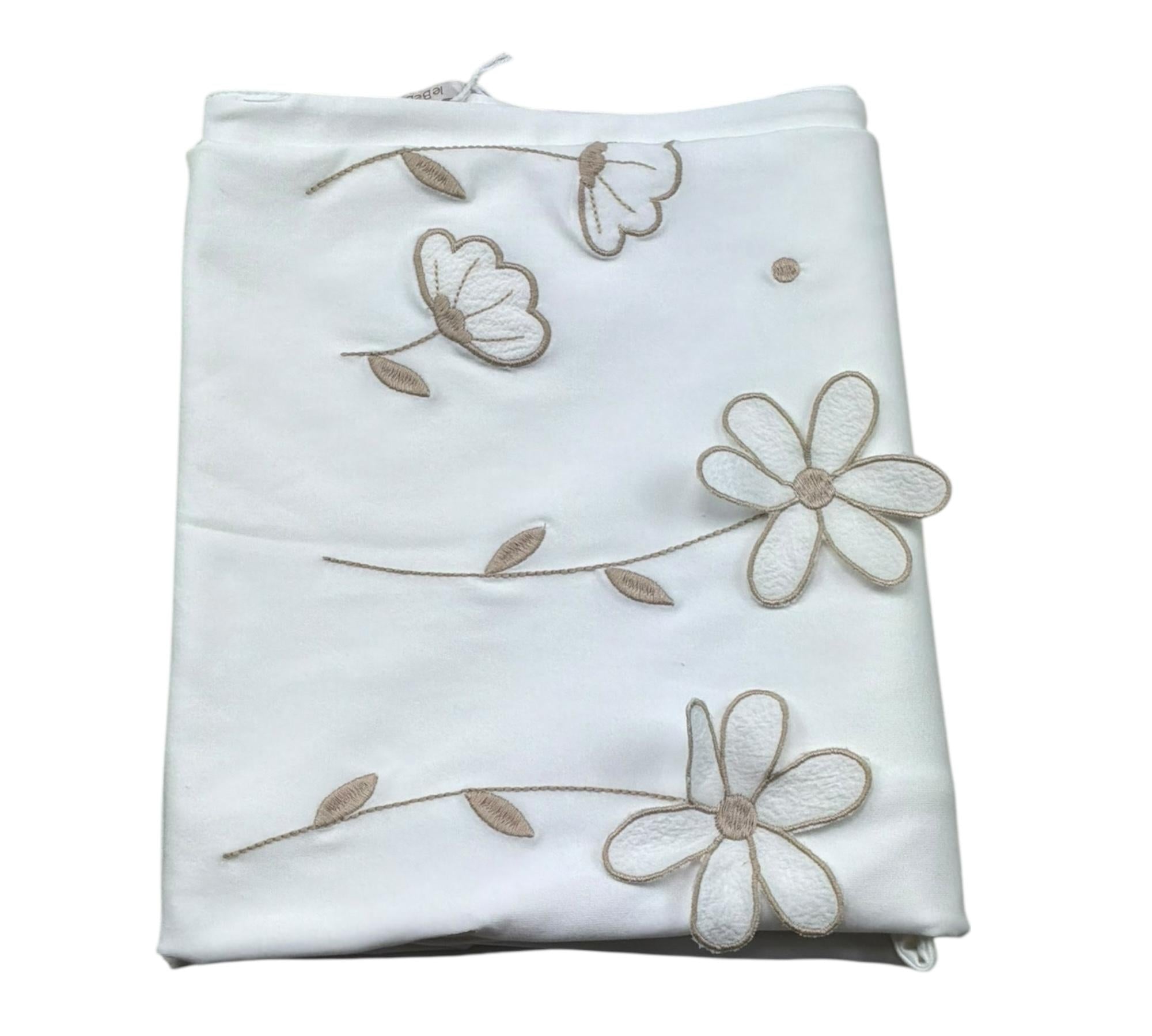 Le Bebe Coperta Tinta Unita con Ricami per Neonata LBG6307 BIANCO LE BEBE 