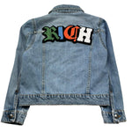 John Richmond Giubbino In Denim Tinta Unita con Logo per Bambino RBP26050GB AZZURRO JOHN RICHMOND 