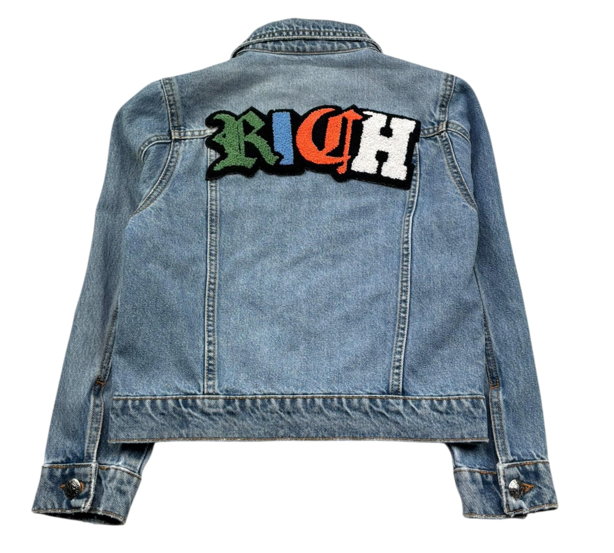 John Richmond Giubbino In Denim Tinta Unita con Logo per Bambino RBP26050GB AZZURRO JOHN RICHMOND 