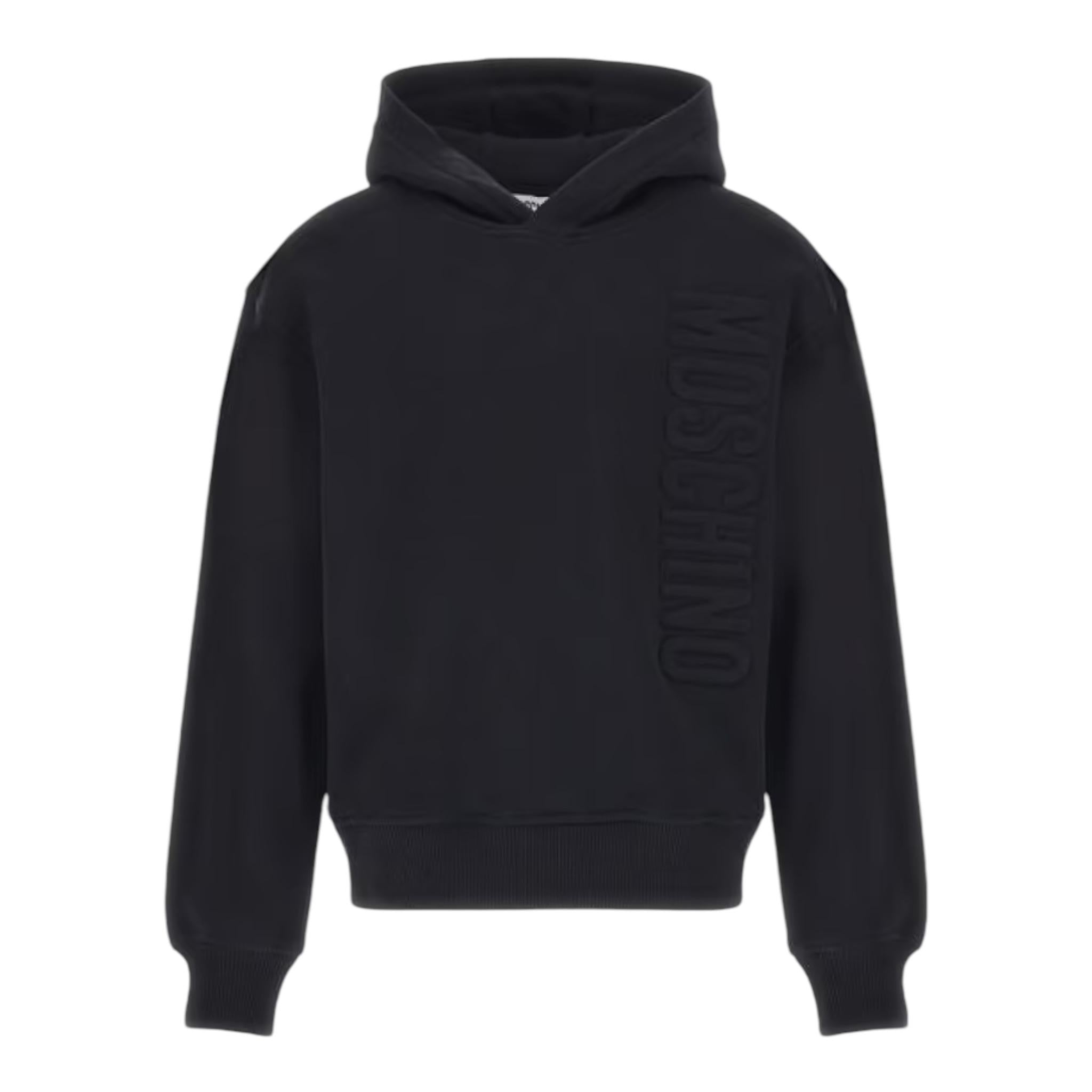 MOSCHINO felpa tinta unita con cappuccio Nero per Bambino HNF07K NERO MOSCHINO 