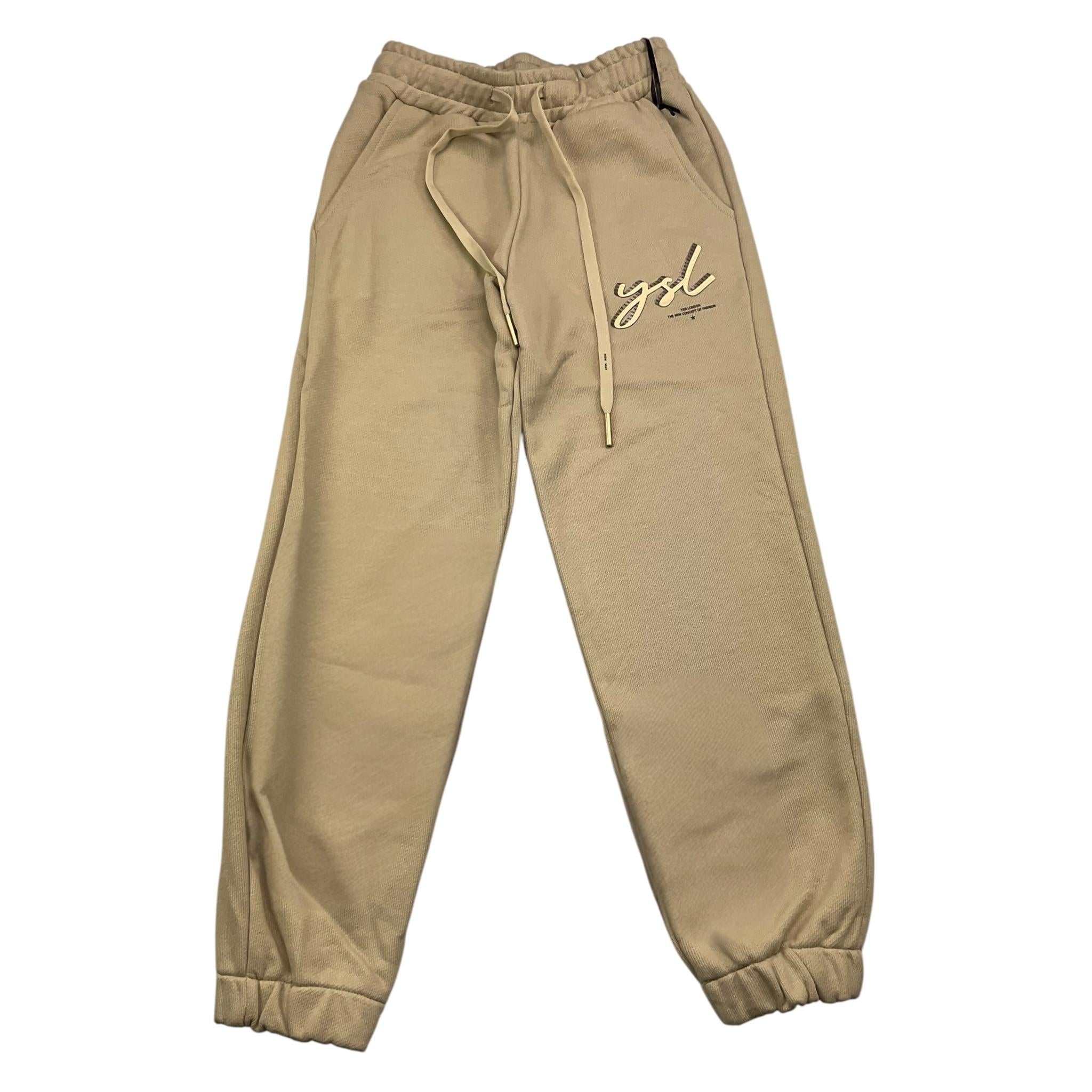 YES LONDON pantalone tuta tinta unita con logo Beige per Neonato JR3070N BEIGE YES LONDON 