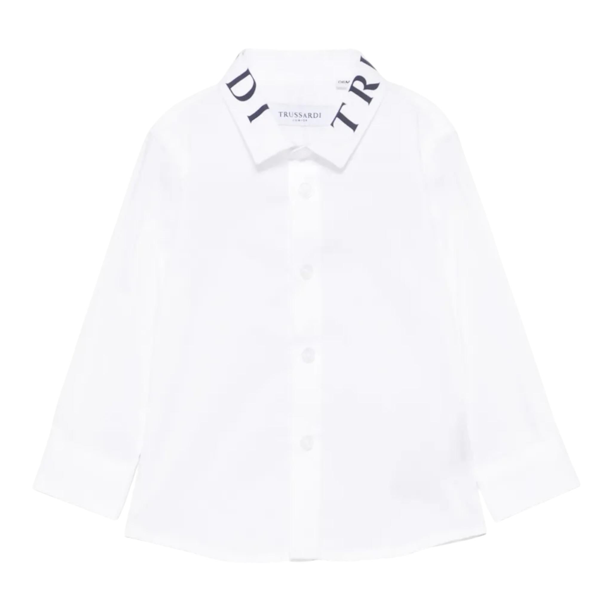 Trussardi Camicia Tinta Unita con Logo per Neonato TIP25091CAX BIANCO TRUSSARDI 
