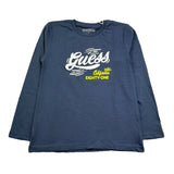 Guess Shirt Girocollo Tinta Unita con Logo per Bambino N5RI17K8HM4JX BLU GUESS 