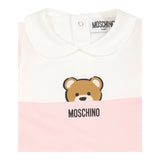 Moschino Tutina Bicolore con Stampa per Neonata MUY07F ROSA MOSCHINO 
