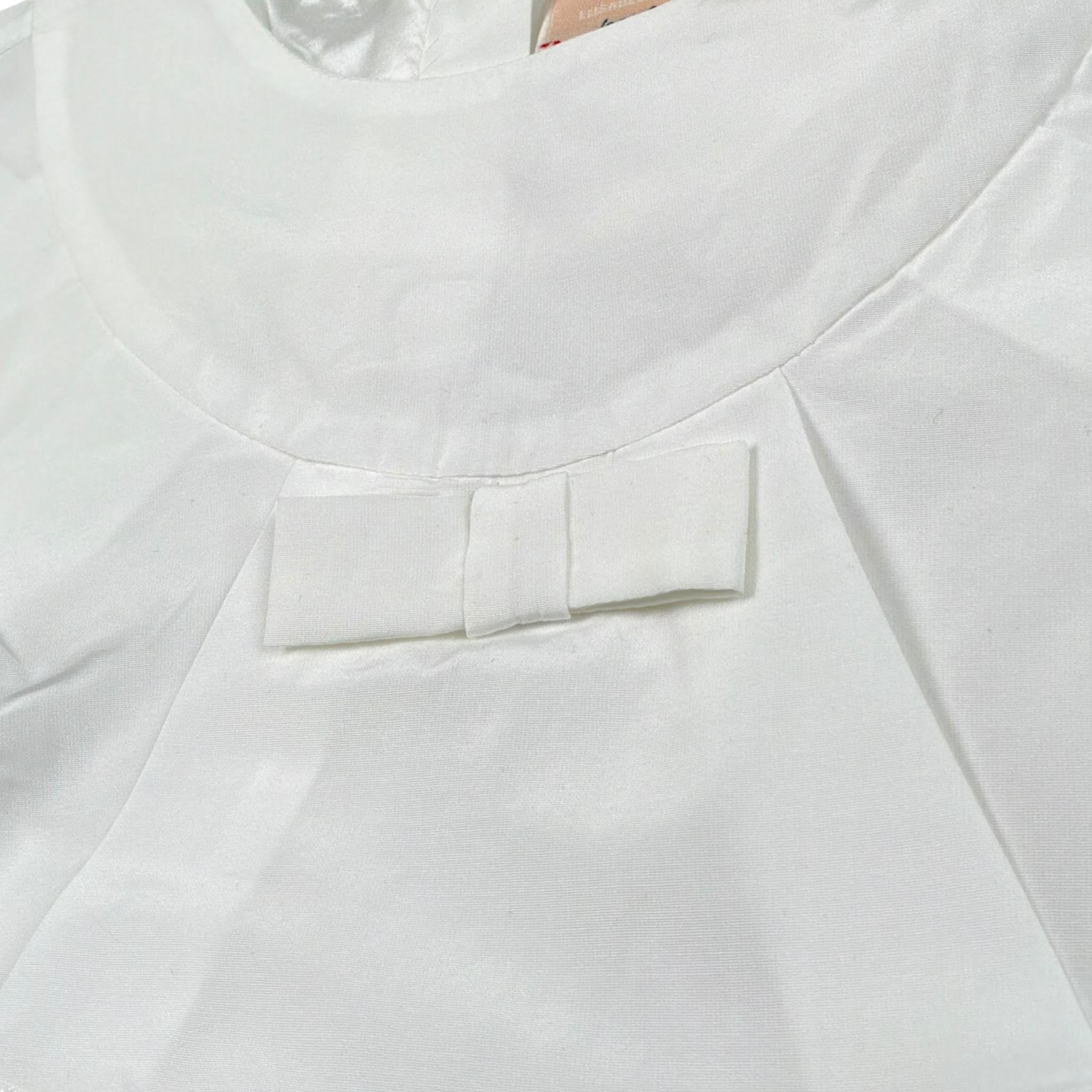 Elisabetta Franchi Abito Tinta Unita con Rouches per Bambina EGAB198XJ BIANCO ELISABETTA FRANCHI 